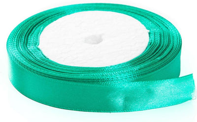 Solid Color Satin Fabric Ribbon for Craft, Gift Wrapping, Hair Bow, Wedding Deco … (Malachite Green, 1" X 25 Yards)