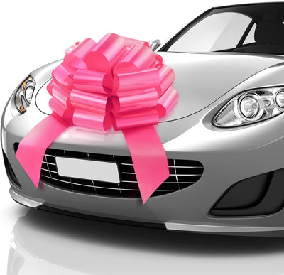 Big Car Bow (Pink, 23 Inch), round Shape Gift Bows, Giant Bow for Car, Birthday Bow, Huge Car Bow, Car Bows, Big Pink Bow, Bow for Gifts, Christmas Bows for Cars, Gift Wrapping