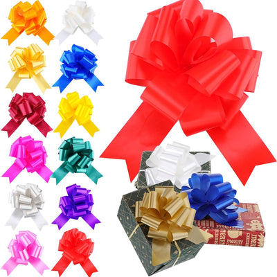 Pull Bows for Gift Wrapping, Gift Ribbon Mixed Color Wrap Bows for Wedding, Birthday, Anniversary, Party Favors 6 Inch(24 Pieces)