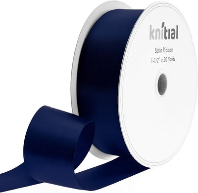 Navy Blue Satin Ribbon 1-1/2 Inch X 50 Yards Double Face Silky Satin Navy Blue Ribbon for Gift Wrapping and Crafts