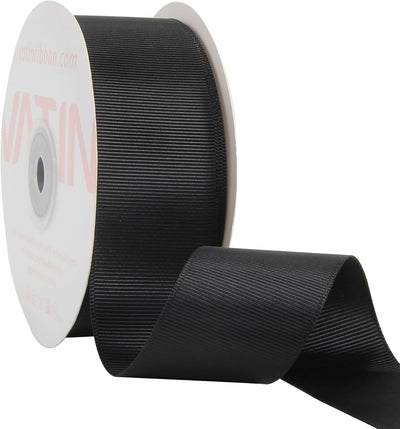 Black Grosgrain Ribbon, 1-1/2" X Continuous 25 Yards, Black Polyester Grosgrain Ribbon,Use for Bows DIY Hair Accessories, Gift Wrapping, Craft and Sewing